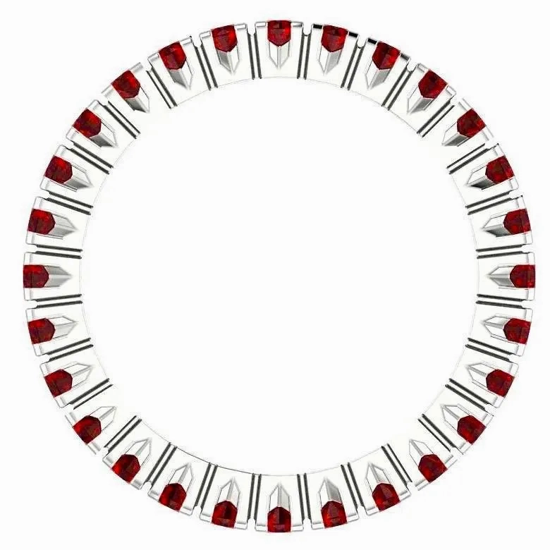 Ruby Gemstone Eternity Ring 14K White Gold