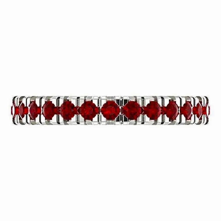 Ruby Gemstone Eternity Ring 14K White Gold