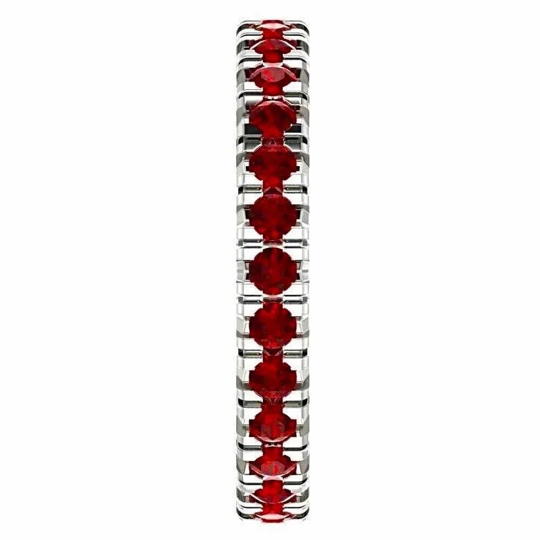 Ruby Gemstone Eternity Ring 14K White Gold
