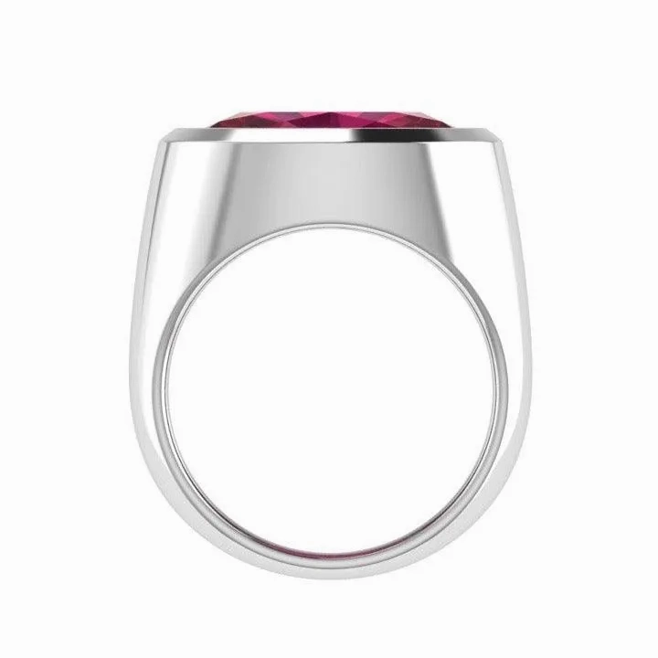 Ruby Gemstone Oval Ring 14K Gold