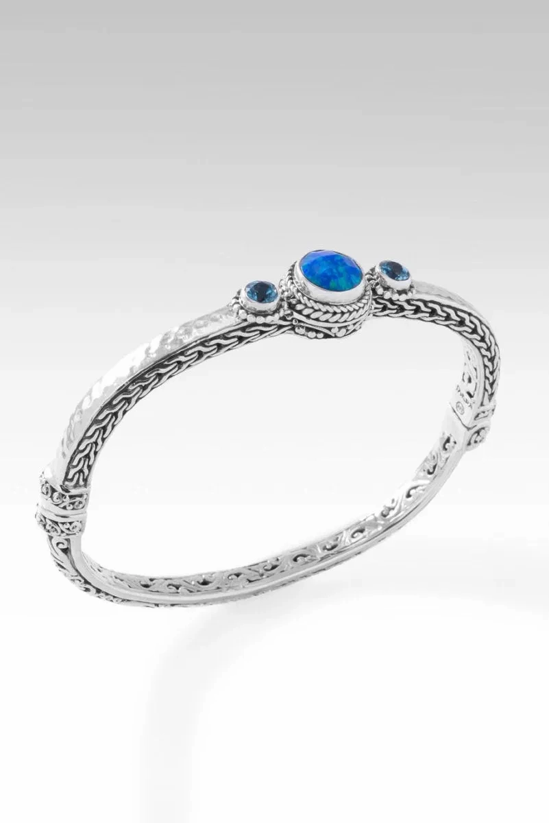 Sacred Path Bangle? in Bali Blue Simulated Opal &amp; Swiss Blue Topaz