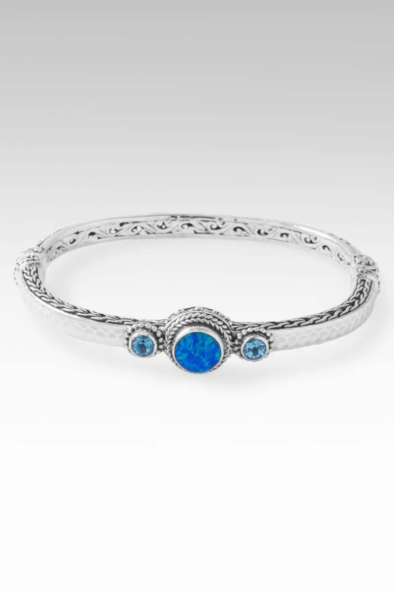 Sacred Path Bangle? in Bali Blue Simulated Opal &amp; Swiss Blue Topaz