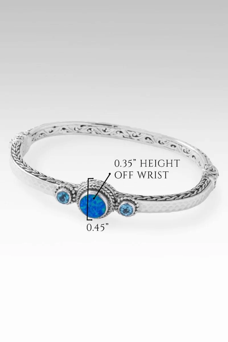 Sacred Path Bangle? in Bali Blue Simulated Opal &amp; Swiss Blue Topaz