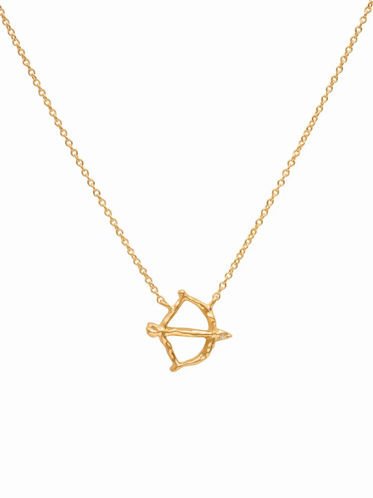 Sagittatius 18K Gold Necklace w. Diamond