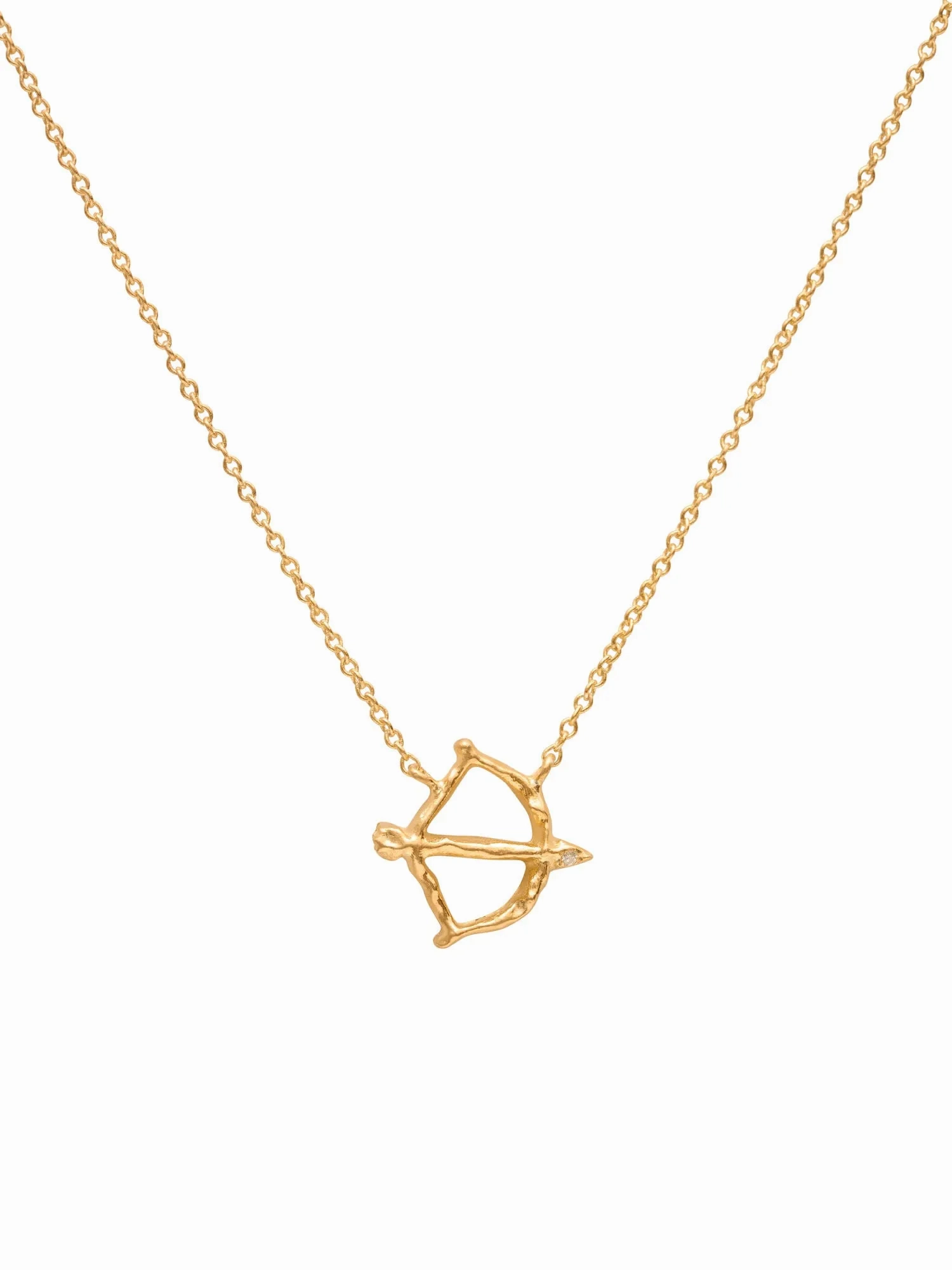 Sagittatius 18K Gold Necklace w. Diamond