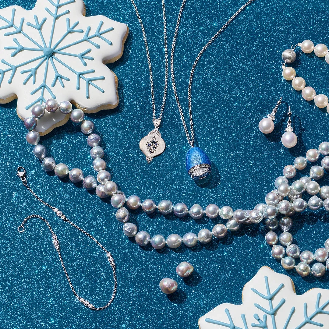 Sapphire, Aquamarine &amp; Diamond Cluster Pendant Necklace