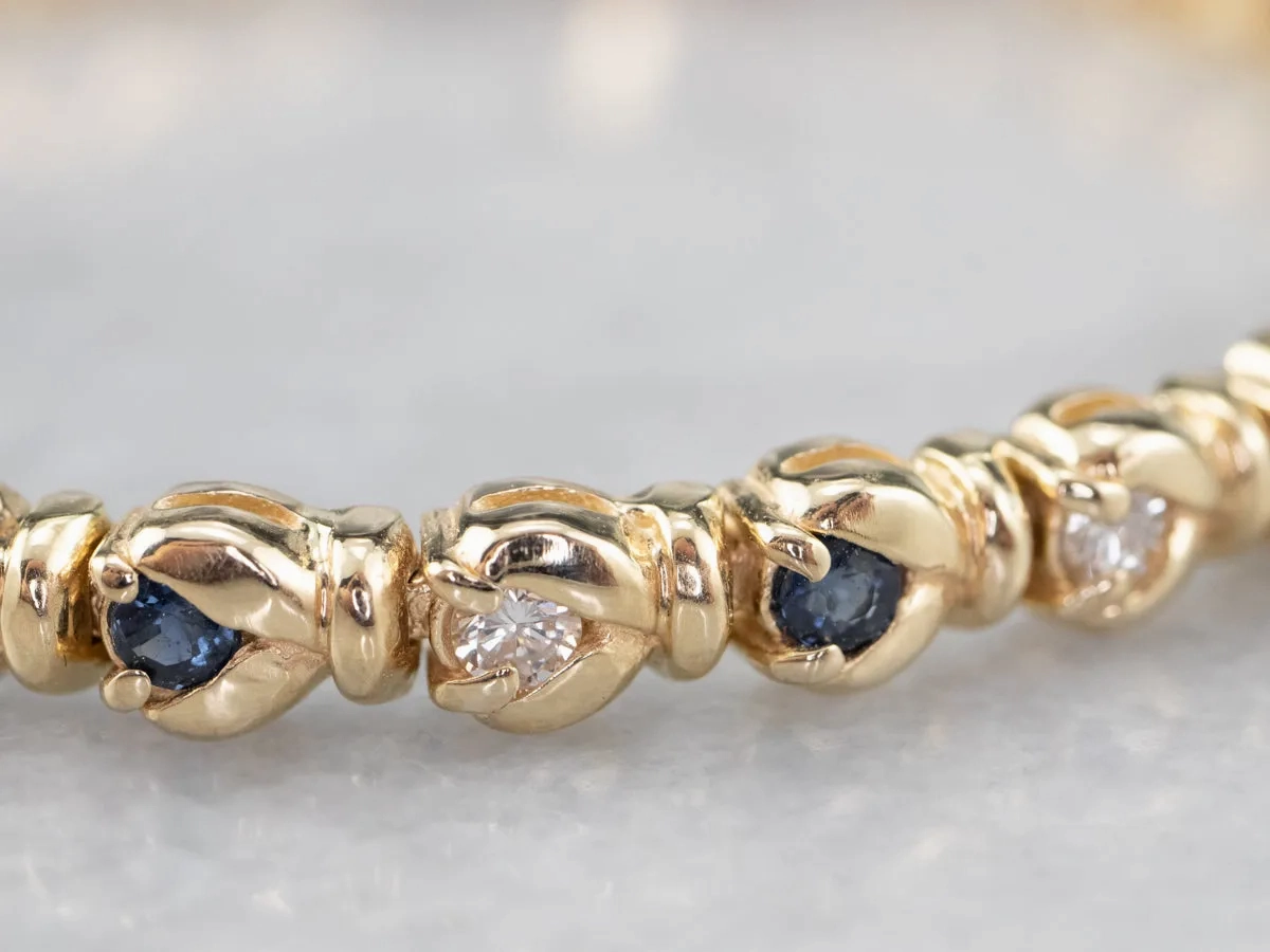 Sapphire Diamond and Gold Bracelet
