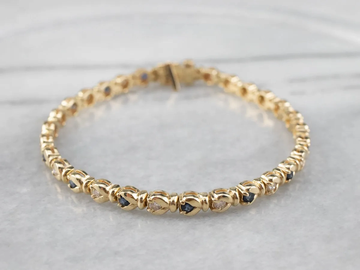 Sapphire Diamond and Gold Bracelet