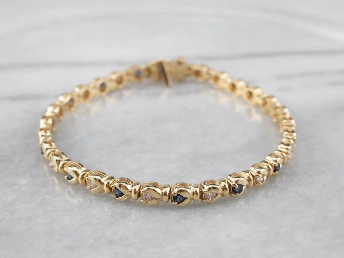 Sapphire Diamond and Gold Bracelet