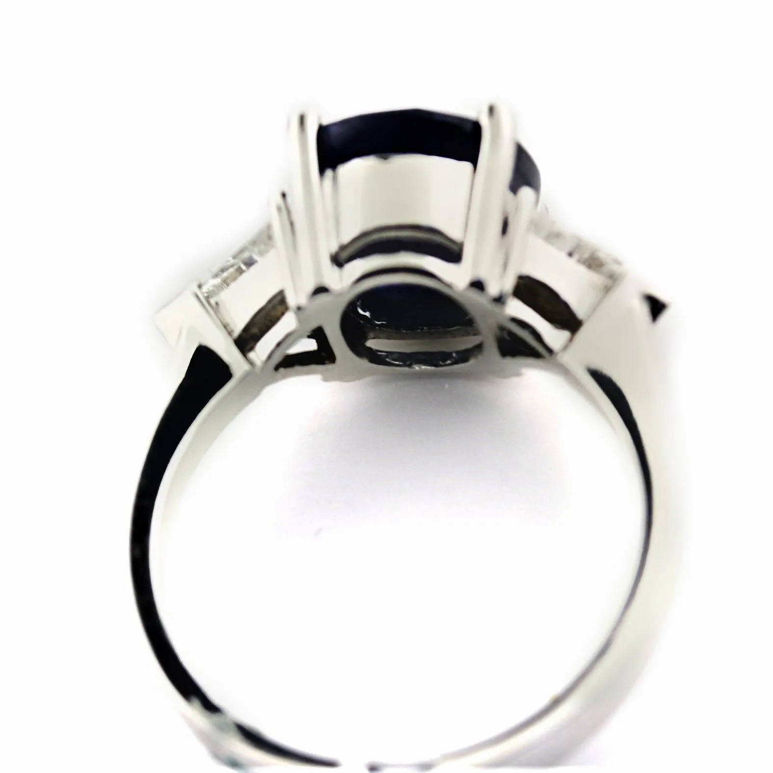 Sapphire Diamond Ring 14k White Gold