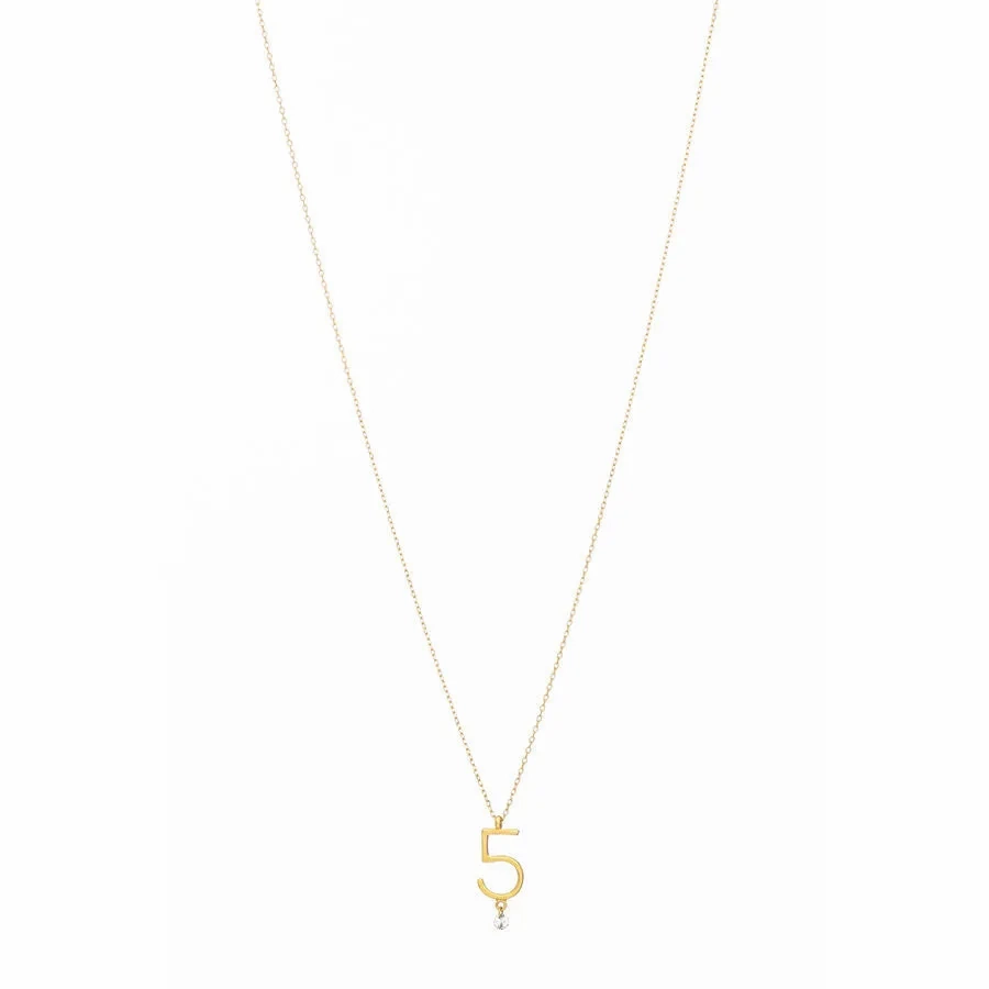 Sautoir 5 18K Gold Necklace w. Diamond