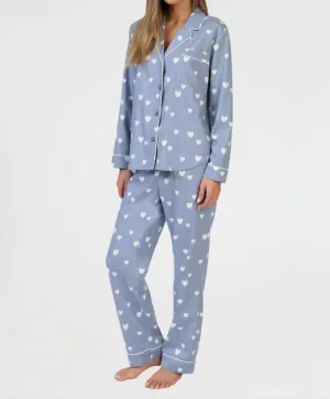 Zerstreutes Herz Pyjama-Set in Denim