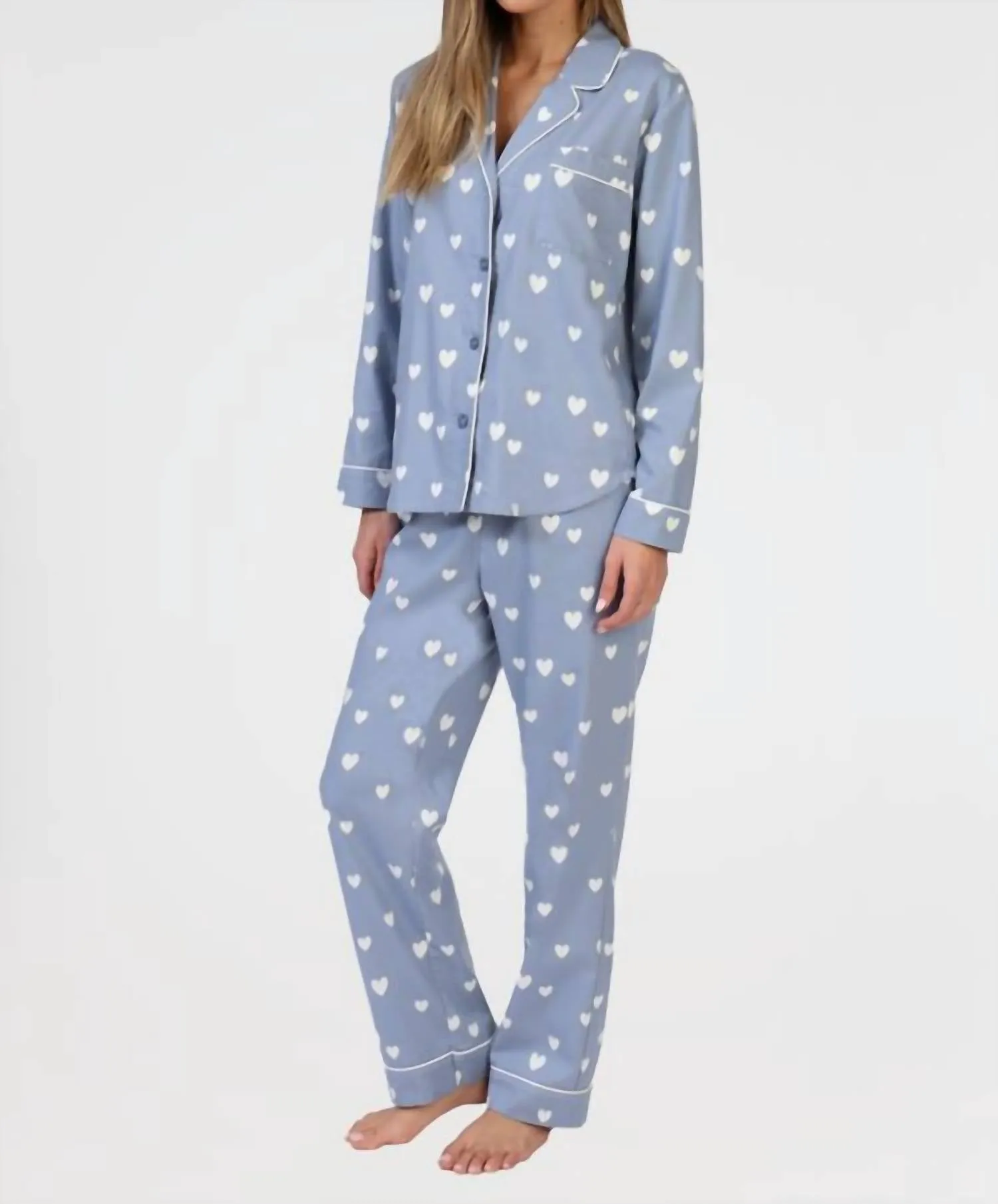 Zerstreutes Herz Pyjama-Set in Denim