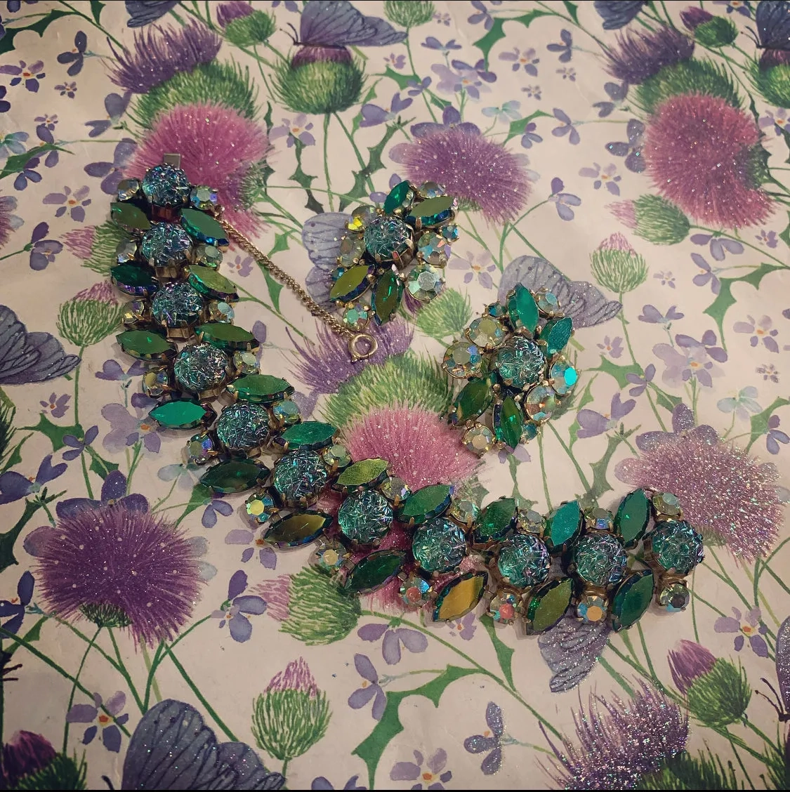 Schiaparelli Green Borealis Vintage Bracelet