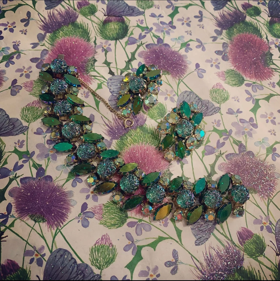 Schiaparelli Green Borealis Vintage Bracelet