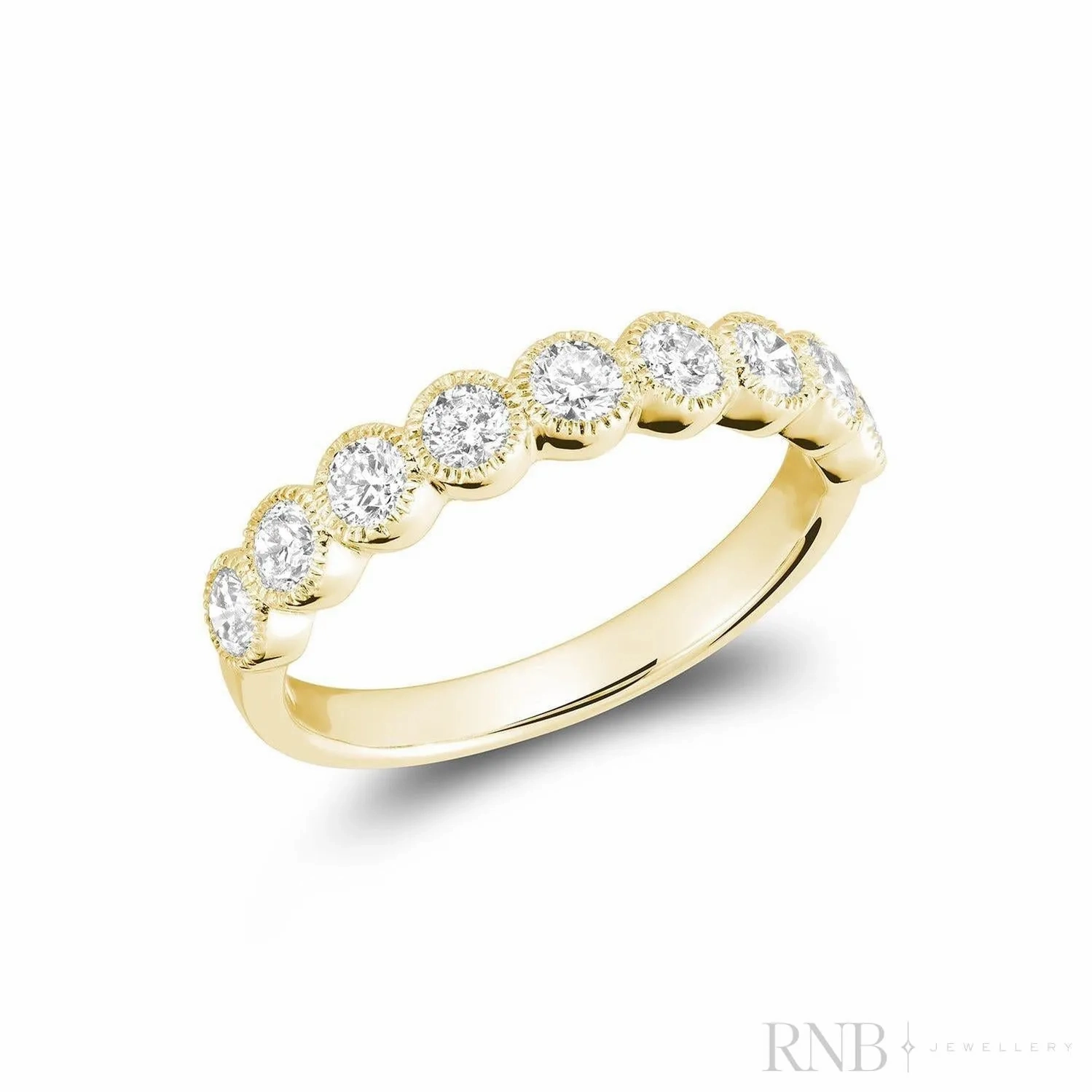 Semi Eternity Milgrain Diamond Ring