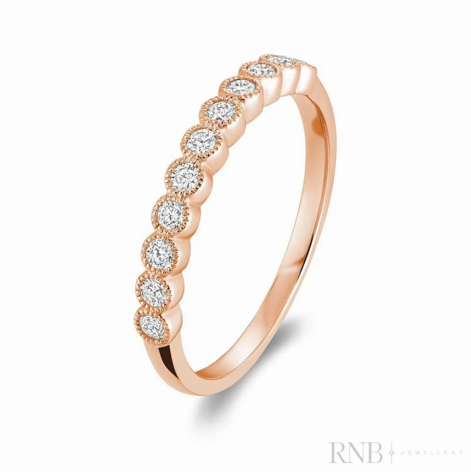 Semi Eternity Milgrain Diamond Ring