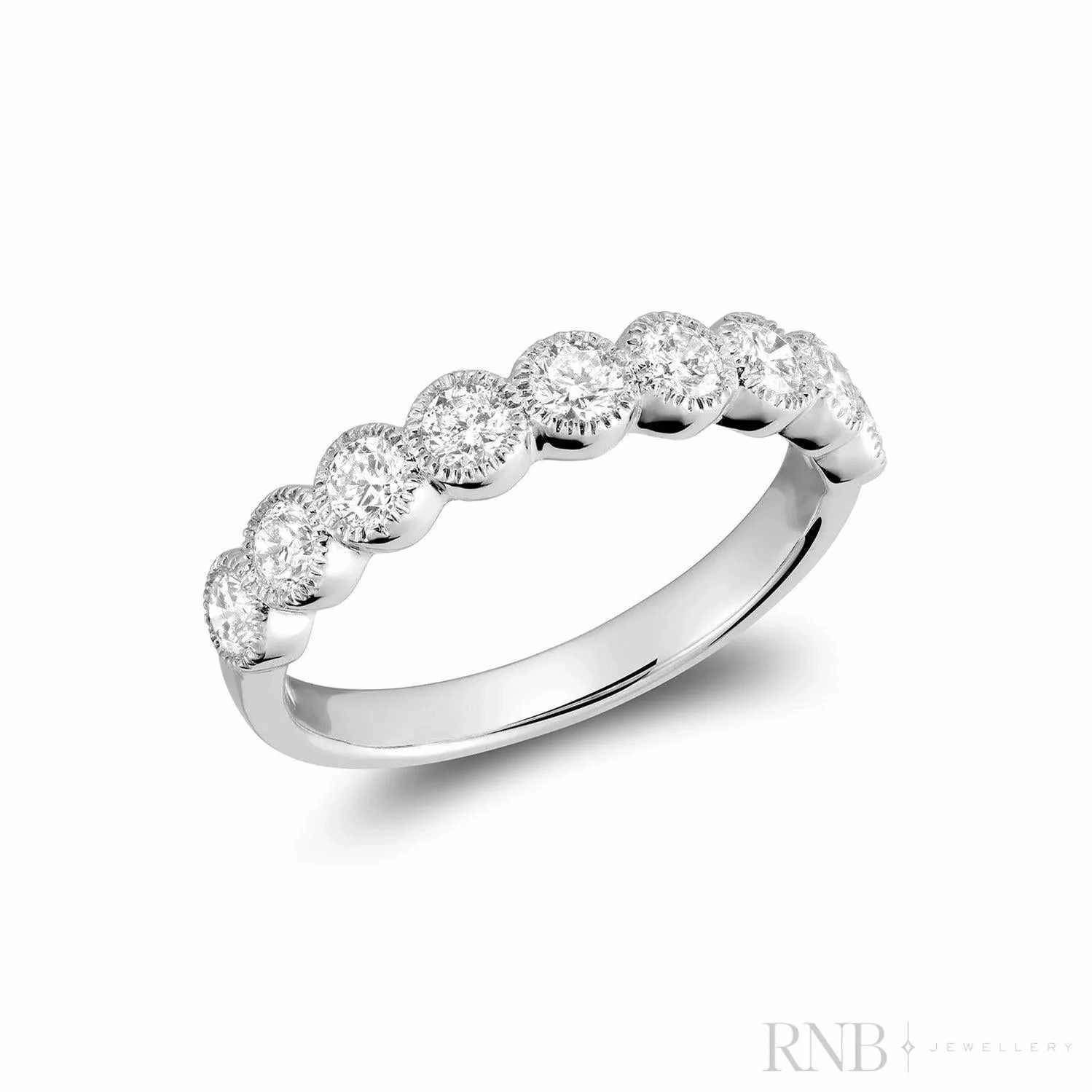 Semi Eternity Milgrain Diamond Ring
