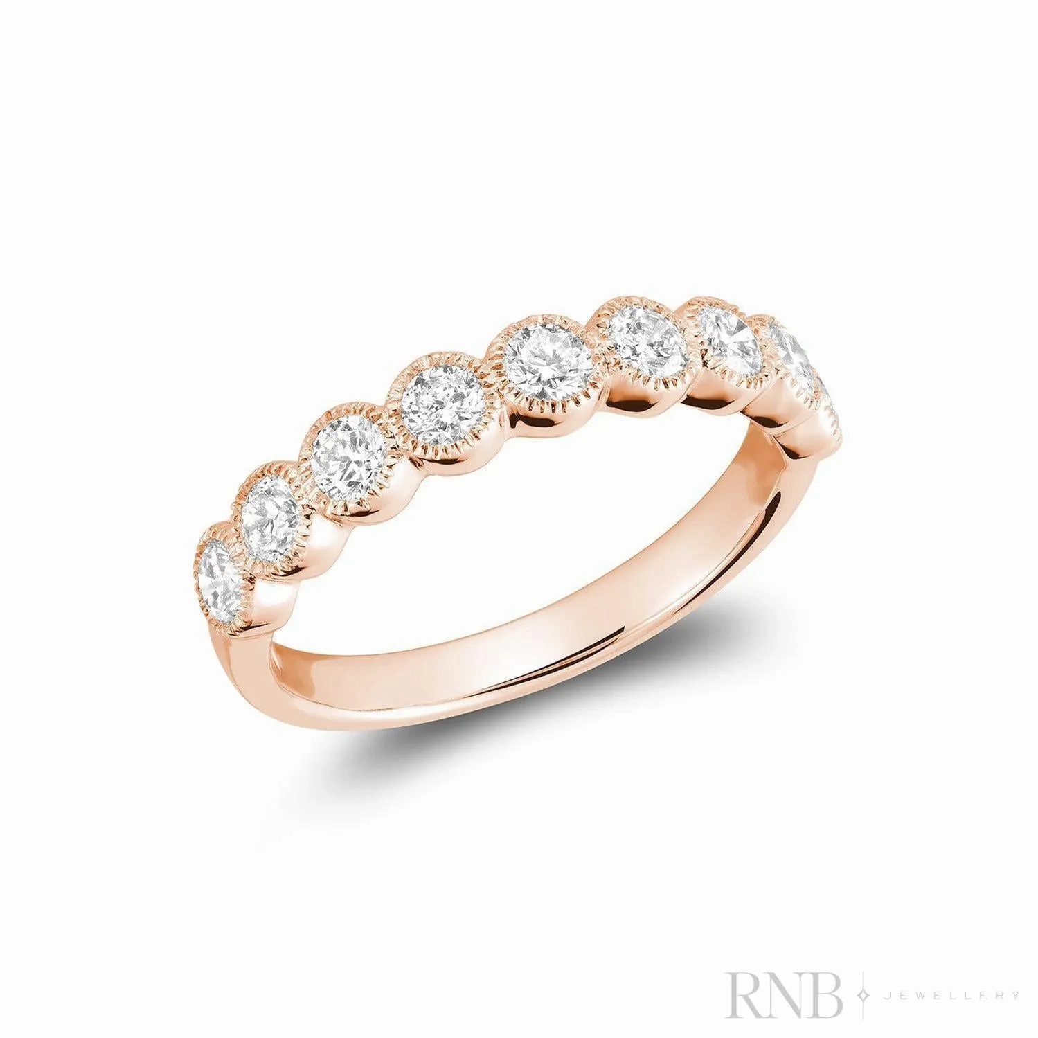 Semi Eternity Milgrain Diamond Ring
