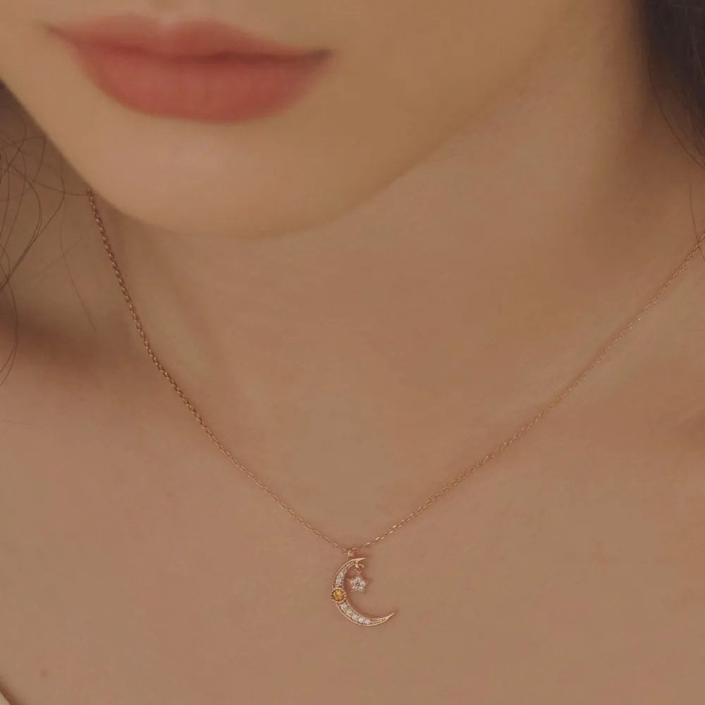 SERA Birthstone Necklace (Pink)