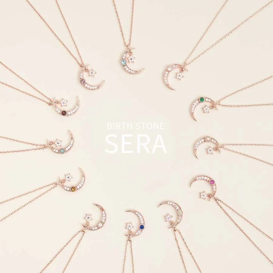 SERA Birthstone Necklace (Pink)