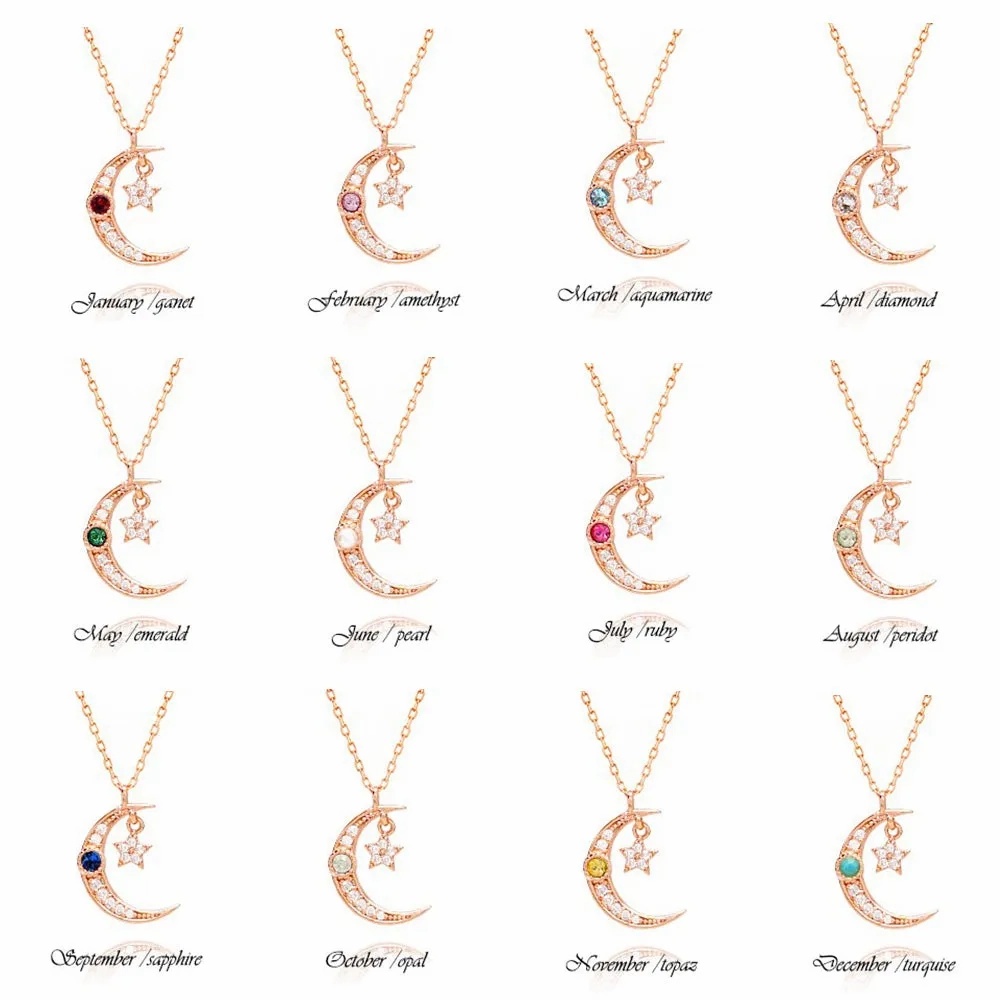 SERA Birthstone Necklace (Silver)
