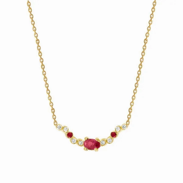 Seraphina Wing 18K Gold Necklace w. Rubies &amp; Diamonds