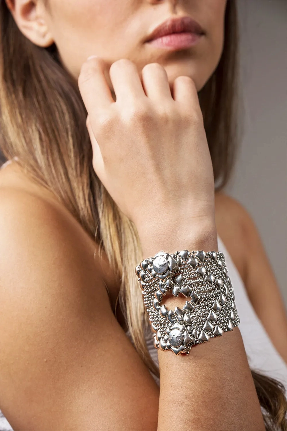 SG Liquid Metal B107-AS Antique Silver Bracelet by Sergio Gutierrez