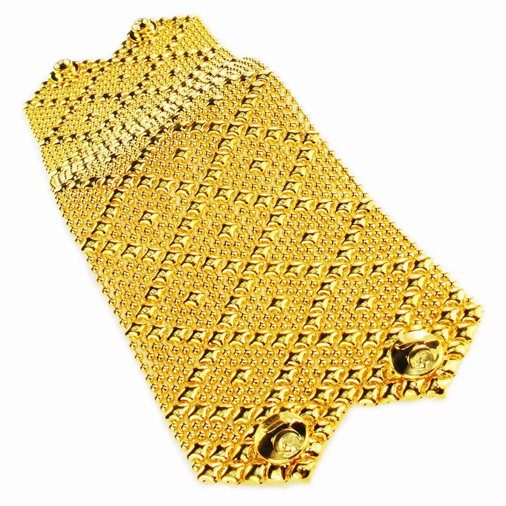 SG Liquid Metal B26-G24K Gold 24k Finish Bracelet by Sergio Gutierrez