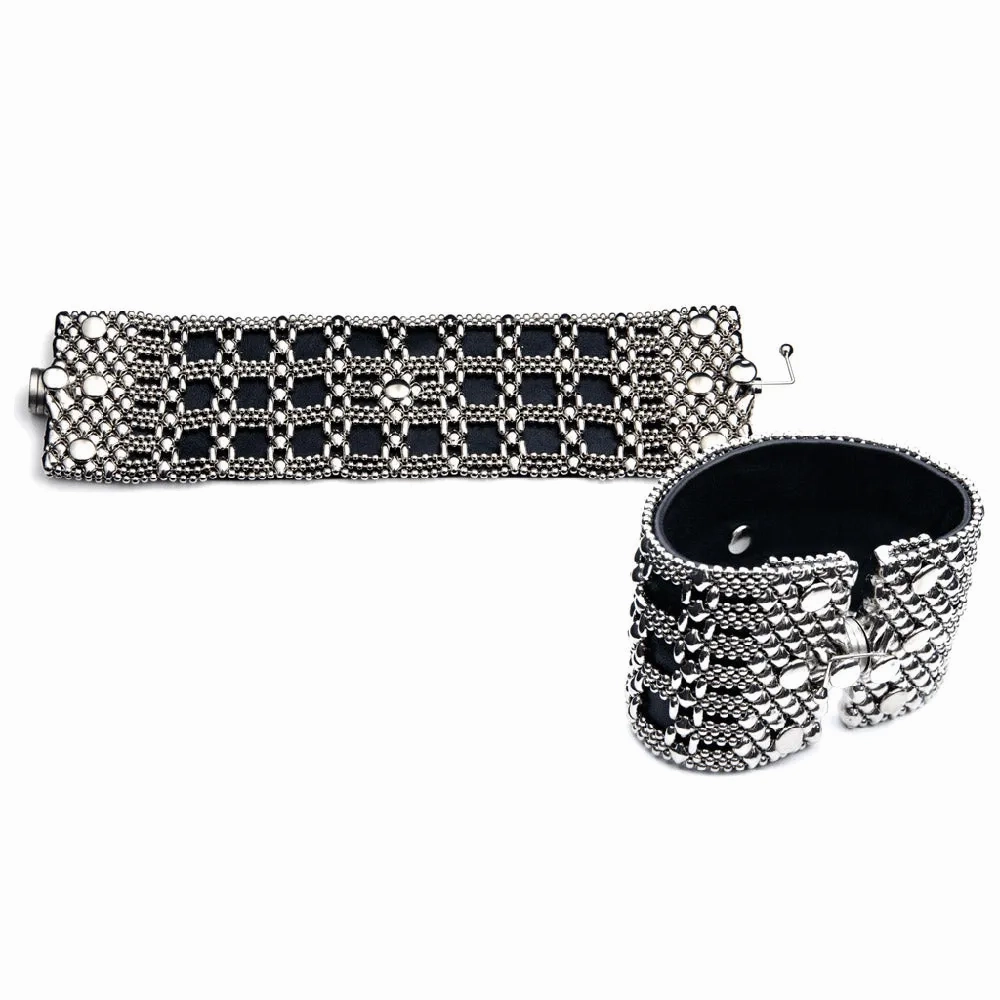 SG Liquid Metal LTBT1 (Chrome Finish &amp; Leather) Bracelet by Sergio Gutierrez