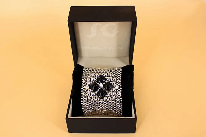SG Liquid Metal PRB1- N ?C  Onyx - Chrome Finish and Onyx Bracelet by Sergio Gutierrez