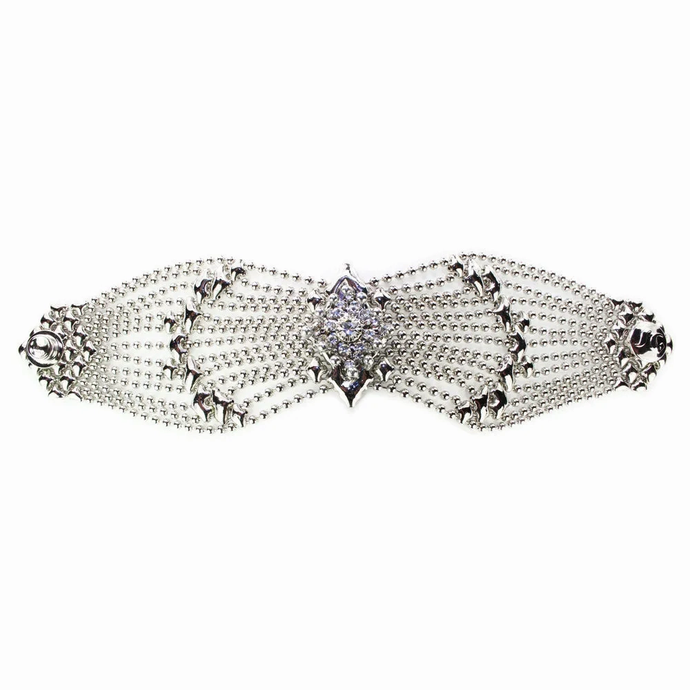 SG Liquid Metal RSB77-N Chrome Finish Bracelet with Swarovski Crystals by Sergio Gutierrez