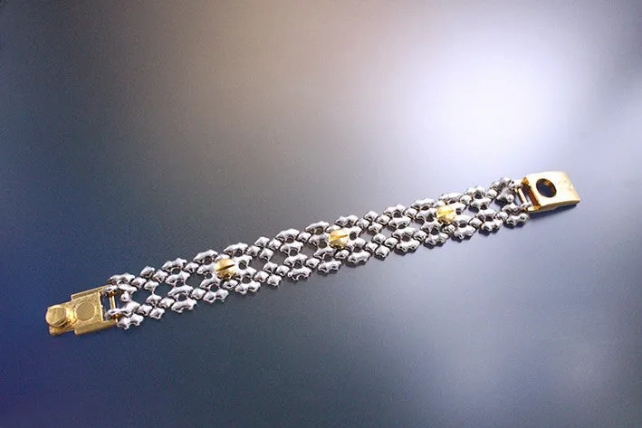 SG Liquid Metal TB41 ?C Antique silver and Gold Finish ?C Bracelet by Sergio Gutierrez