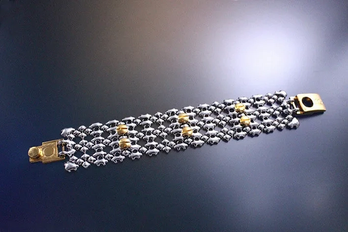SG Liquid Metal TB42 ?C Antique Silver and Gold Finish ?C Bracelet by Sergio Gutierrez