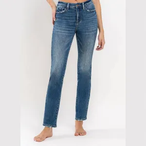 Shana High Rise Slim Straight Jeans In Blau