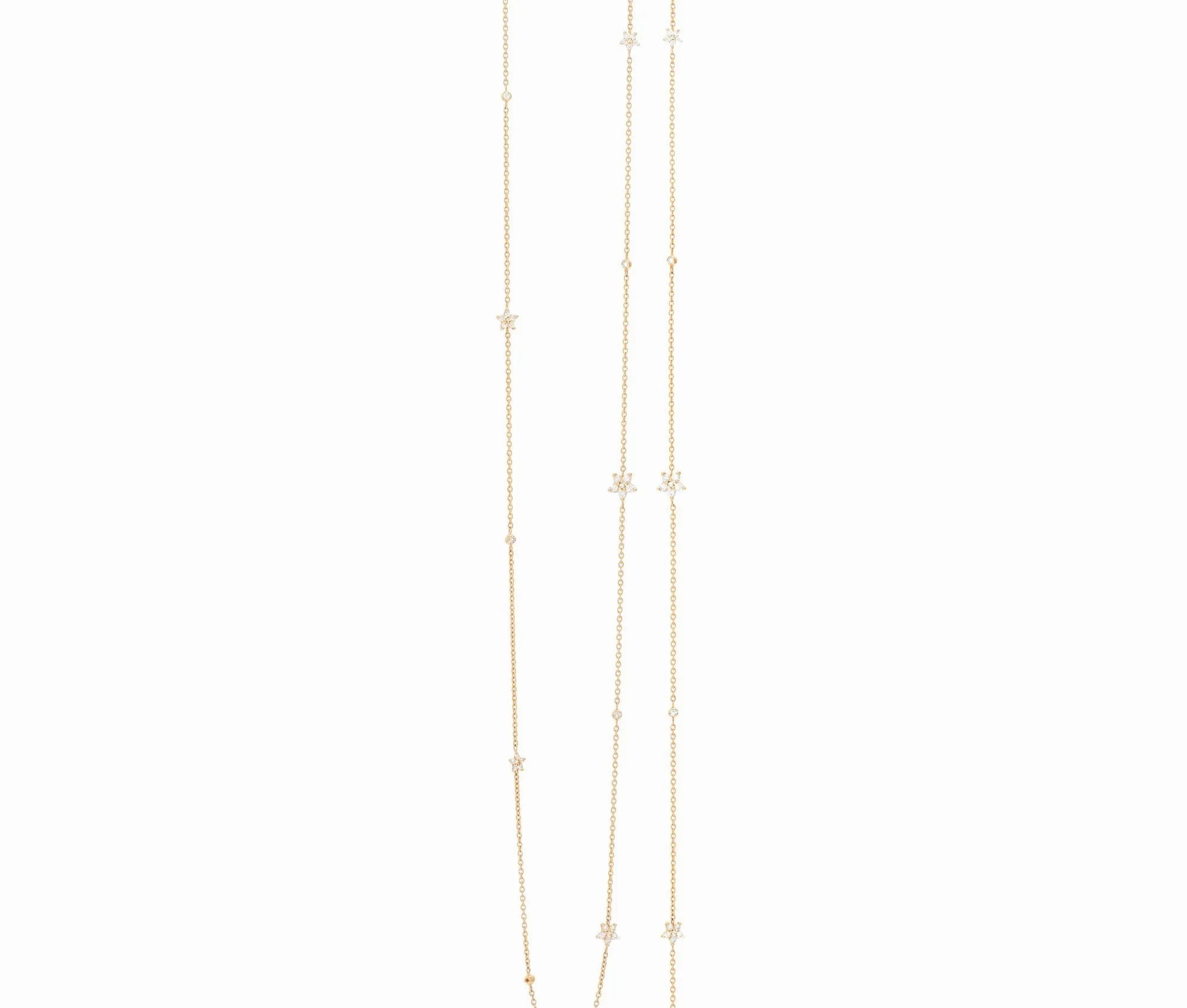 Shooting Stars 80cm 18K Gold Necklace w. Diamonds