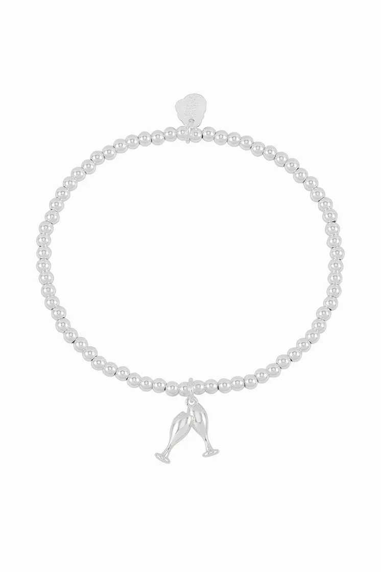 Sienna Beaded Champagne Charm Bracelet