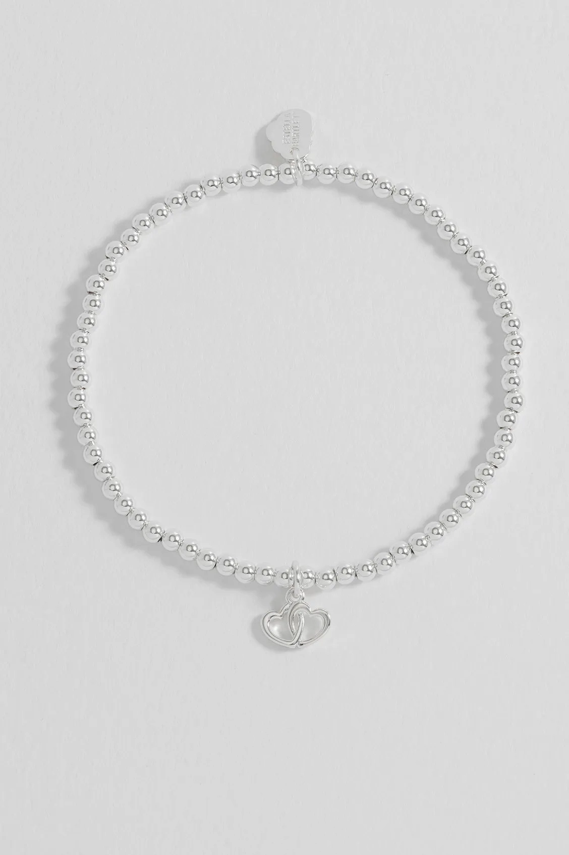Sienna Beaded Interlinked Heart Charm Bracelet
