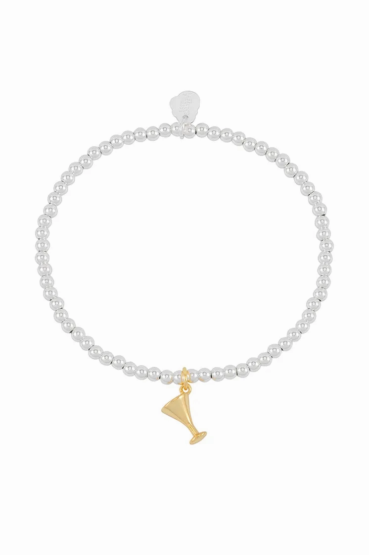 Sienna Beaded Martini Charm Bracelet