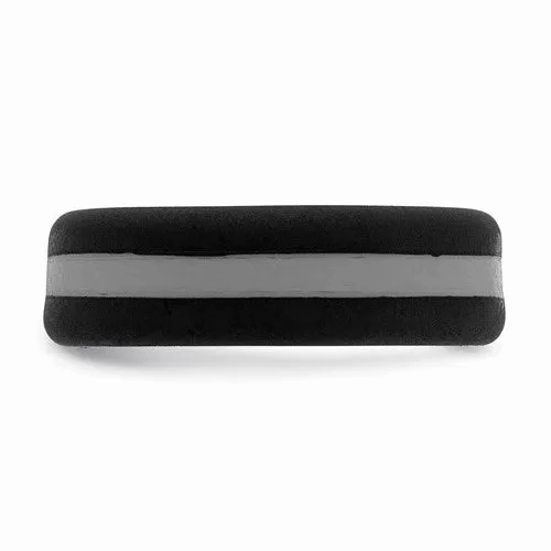 Silicone Black with Grey Line Center 7.5mm Flat Band Size