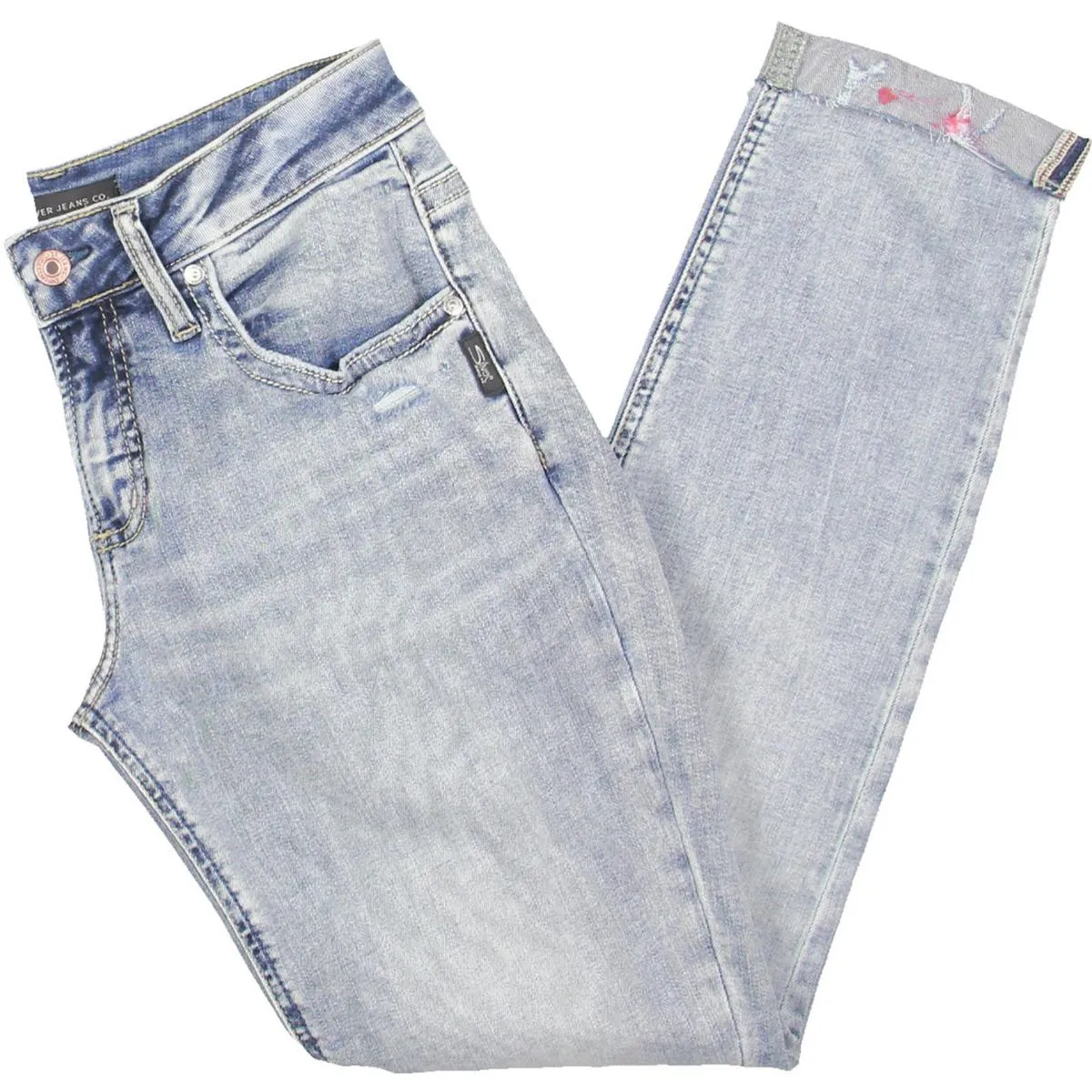 Silver Jeans Co. Damen Mid Rise Slim Leg Boyfriend Jeans