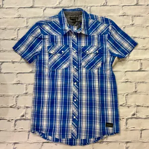 Silbernes Karo-Snap-Front-Western-Shirt