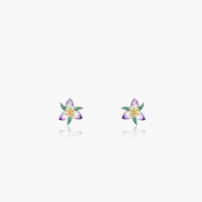 Silver And Gold Trillium Convertible Earrings
