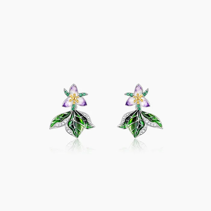 Silver And Gold Trillium Convertible Earrings