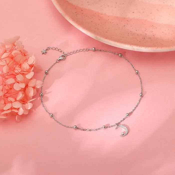 Silver Celestial Loop Anklet