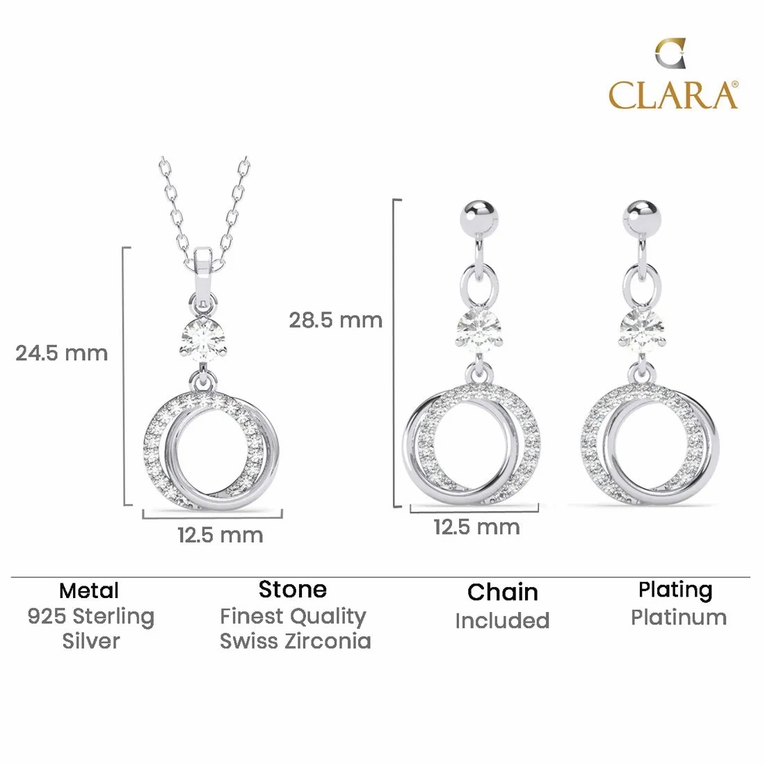 Silver Circle of Joy Jewellery Set