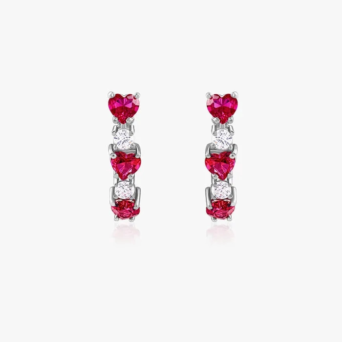 Silver Crimson Crush Earrings