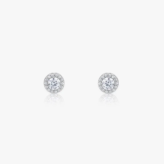 Silver Drizzle Drop Stud Earrings