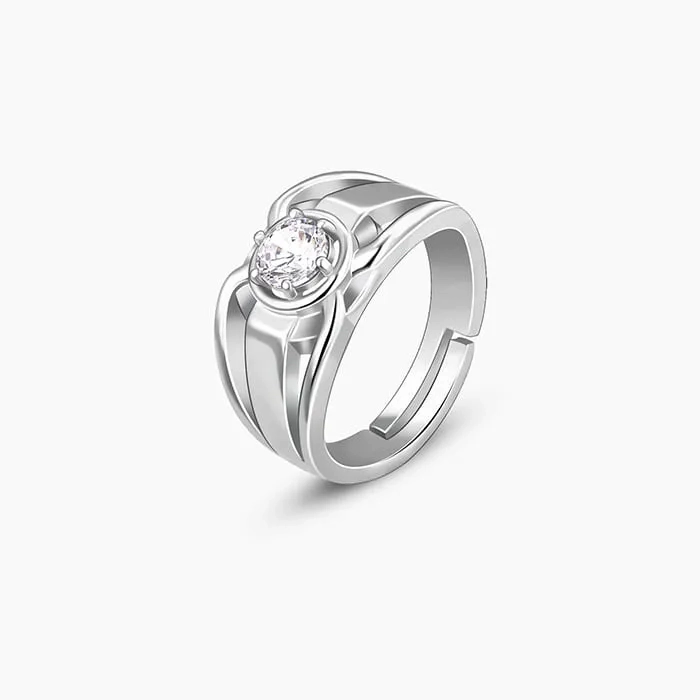 Silver Fashionable Ring For Him