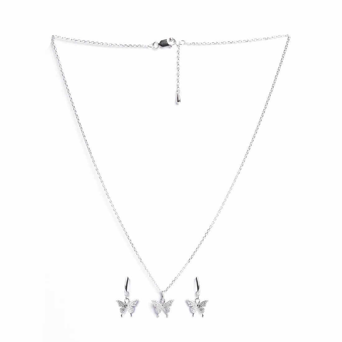 Silver Fia Butterfly Jewellery Set